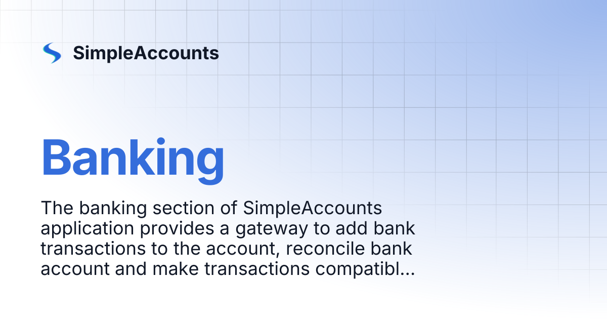 Banking | SimpleAccounts